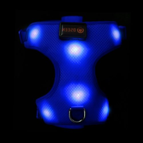 BSEEN LED Dog Harness LED Dog Vest USB Rechargeable Soft Mesh Vest with Adjustable Belt Padded Lightweight for Large Medium Small Dogs 9