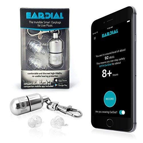 EarDial Ear Plugs - Invisible Smart Earplugs for Live Music - Comfortable and Discreet High-Fidelity Reusable Hearing Protection with App. Perfect for 1