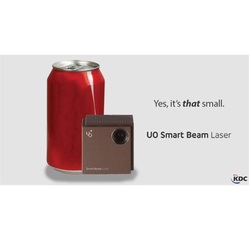 UO Smart Beam Laser, CES Awarded Portable Mini Projector, 1280x720HD, Focus Free Class 1 Laser, Wireless 2 hrs, Built in Speaker, MIRRORING Smartphone 3