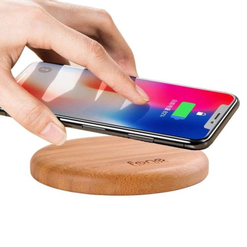 WoodPuck: Bamboo Edition Fast Wireless Charger, 7.5W Charging for iPhone XS, XS Max, XR, X, 8, 8 Plus,10W Fast Charger for Galaxy S9, S9 Plus, S8, S8+ 1
