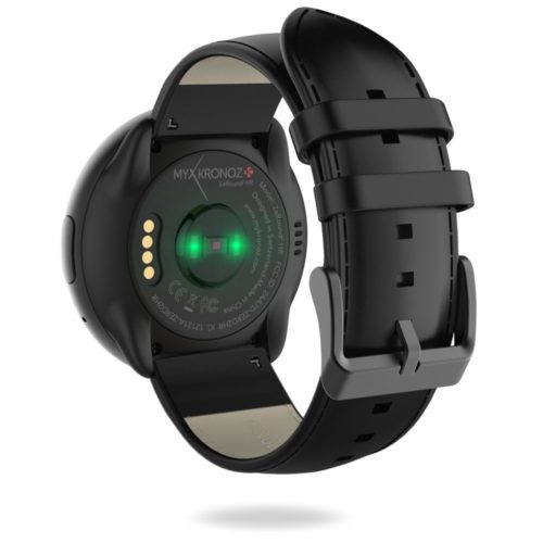 MyKronoz ZeRound2 HR Premium Smartwatch with Heart Rate Monitoring and Smart Notifications, Swiss Design, iOS and Android - Brushed Silver / Black Car 41