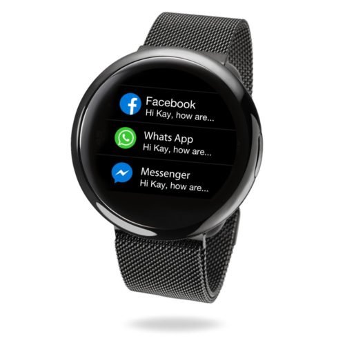 MyKronoz ZeRound2 HR Premium Smartwatch with Heart Rate Monitoring and Smart Notifications, Swiss Design, iOS and Android - Brushed Silver / Black Car 34