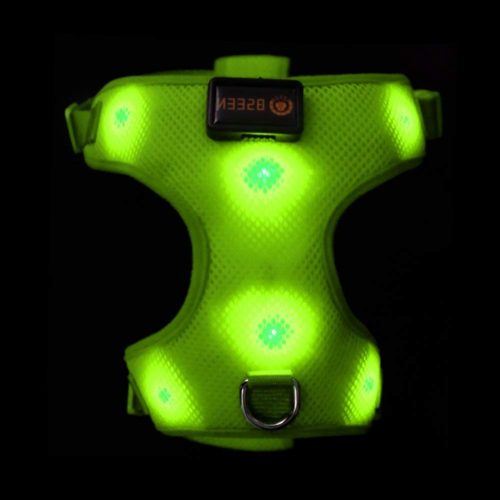 BSEEN LED Dog Harness LED Dog Vest USB Rechargeable Soft Mesh Vest with Adjustable Belt Padded Lightweight for Large Medium Small Dogs 2