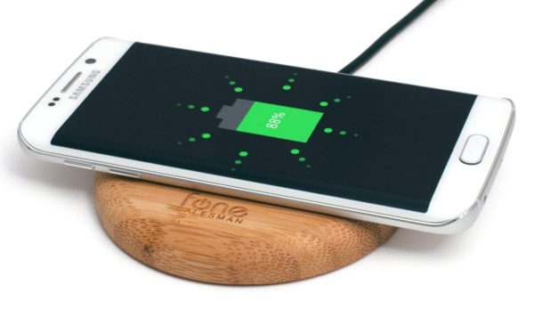 WoodPuck: Bamboo Edition Fast Wireless Charger, 7.5W Charging for iPhone XS, XS Max, XR, X, 8, 8 Plus,10W Fast Charger for Galaxy S9, S9 Plus, S8, S8+ 7