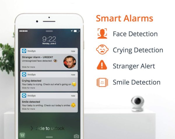 Invidyo: World's Smartest Video Baby Monitor with Crying Detection, Stranger Alerts and Smile Albums 4