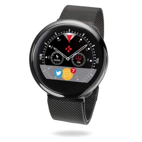 MyKronoz ZeRound2 HR Premium Smartwatch with Heart Rate Monitoring and Smart Notifications, Swiss Design, iOS and Android - Brushed Silver / Black Car 36