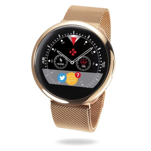 MyKronoz ZeRound2 HR Premium Smartwatch with Heart Rate Monitoring and Smart Notifications, Swiss Design, iOS and Android - Brushed Silver / Black Car 18
