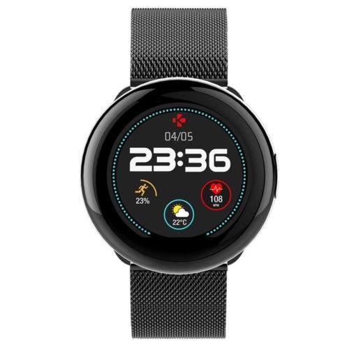 MyKronoz ZeRound2 HR Premium Smartwatch with Heart Rate Monitoring and Smart Notifications, Swiss Design, iOS and Android - Brushed Silver / Black Car 32