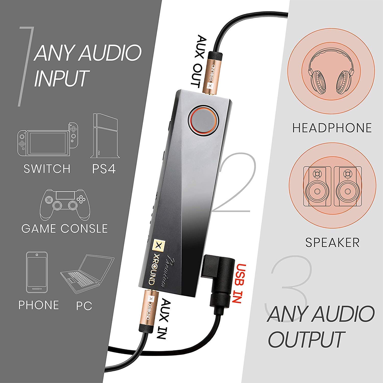 XPUMP Premium - 3D Audio External Sound Card, Portable Surround DAC for Headphone and Speaker. Smart DSP for The Ultimate Gaming, Music and Movies Lis 5 XPUMP Premium - 3D Audio External Sound Card, Portable Surround DAC for Headphone and Speaker. Smart DSP for The Ultimate Gaming, Music and Movies Lis - Image 5