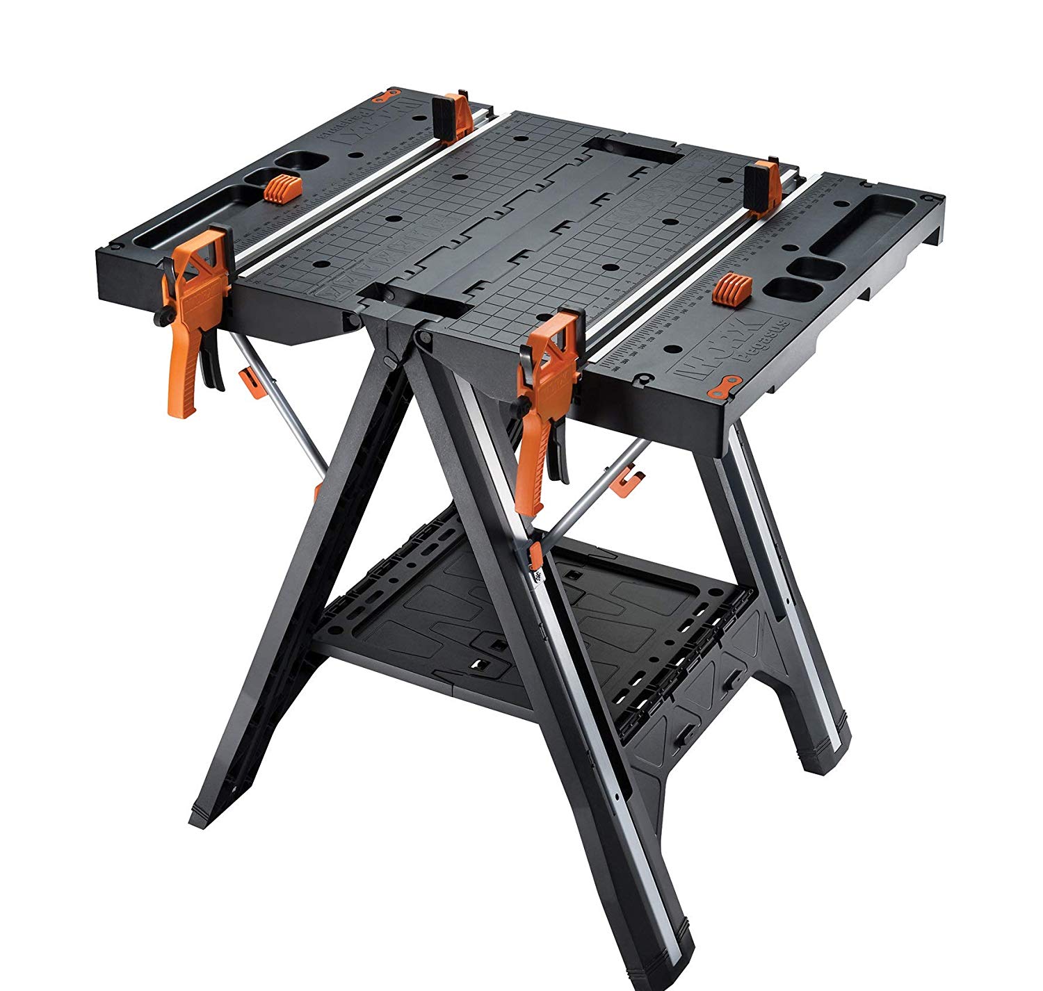 WORX Pegasus Multi-Function Work Table and Sawhorse with Quick Clamps and Holding Pegs – WX051 1 WORX Pegasus Multi-Function Work Table and Sawhorse with Quick Clamps and Holding Pegs – WX051