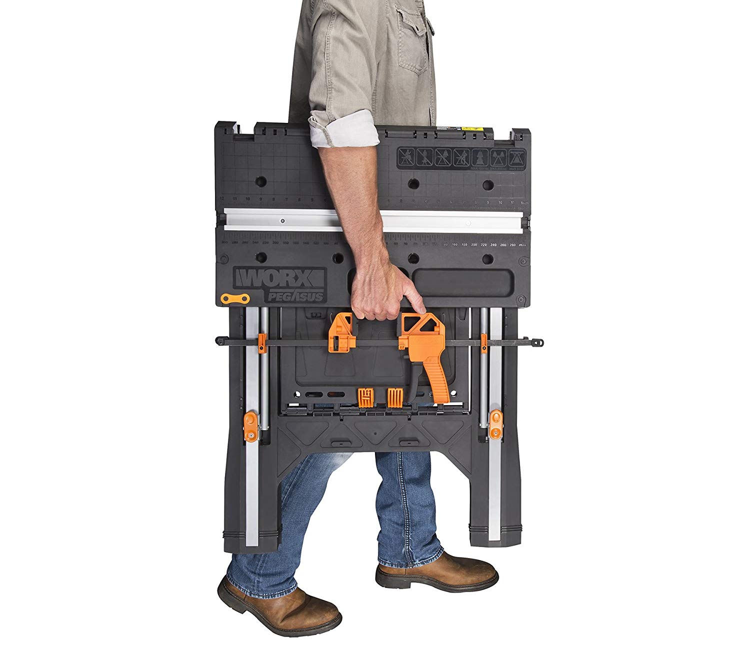 WORX Pegasus Multi-Function Work Table and Sawhorse with Quick Clamps and Holding Pegs – WX051 7 WORX Pegasus Multi-Function Work Table and Sawhorse with Quick Clamps and Holding Pegs – WX051 - Image 7
