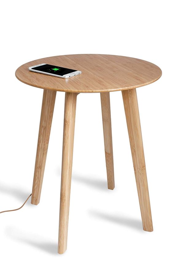 FurniQi Wireless Charging Side Table compatible with iPhone XS, XS Max, XR, X, 8, 8 Plus, Samsung Galaxy S9, S9+, S8, S8+, S7, S7 Edge, S6, S6 Edge, N 6