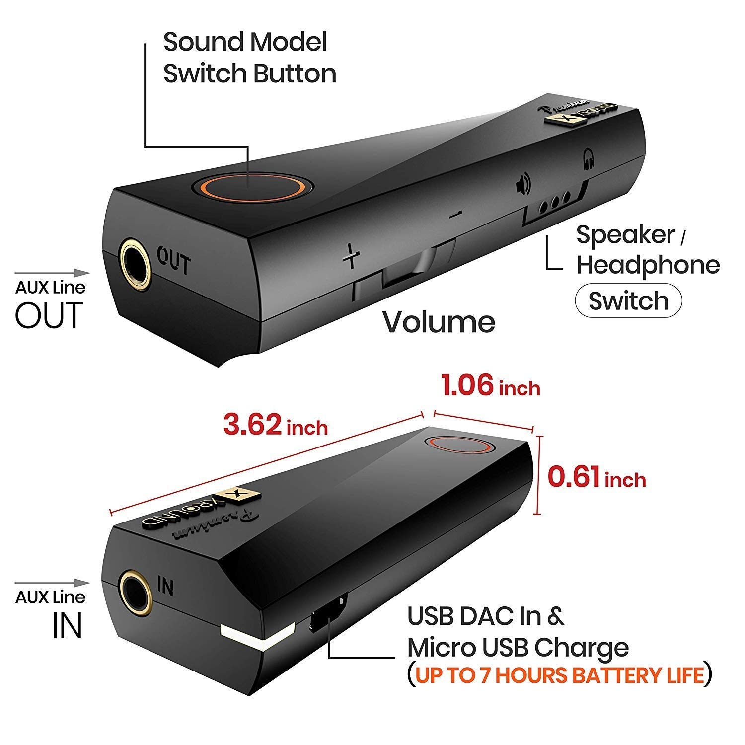 XPUMP Premium - 3D Audio External Sound Card, Portable Surround DAC for Headphone and Speaker. Smart DSP for The Ultimate Gaming, Music and Movies Lis 2 XPUMP Premium - 3D Audio External Sound Card, Portable Surround DAC for Headphone and Speaker. Smart DSP for The Ultimate Gaming, Music and Movies Lis - Image 2