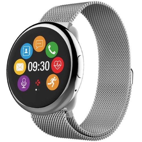 MyKronoz ZeRound2 HR Premium Smartwatch with Heart Rate Monitoring and Smart Notifications, Swiss Design, iOS and Android - Brushed Silver / Black Car 51