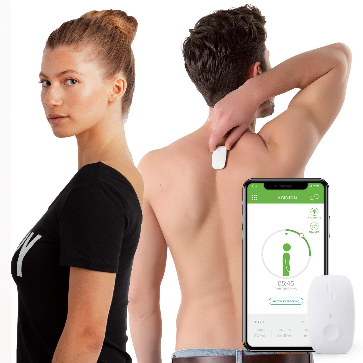 Upright GO Posture Trainer and Corrector for Back | Strapless, Discrete, Easy to Use | Complete with App and Training Plan | Back Health Benefits and 2