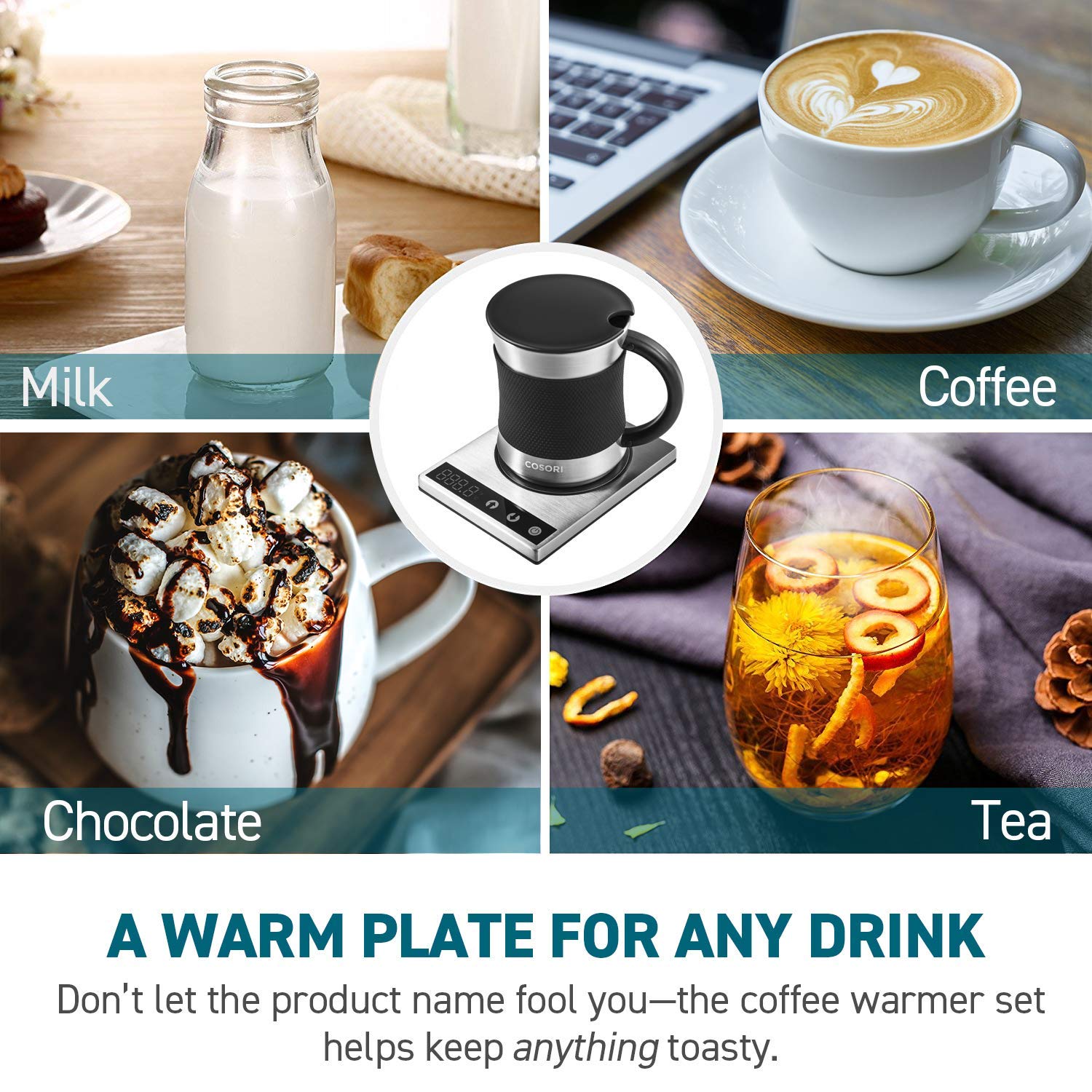 Cosori Coffee Mug Warmer Mug Set Electric 24watt Beverage Cup
