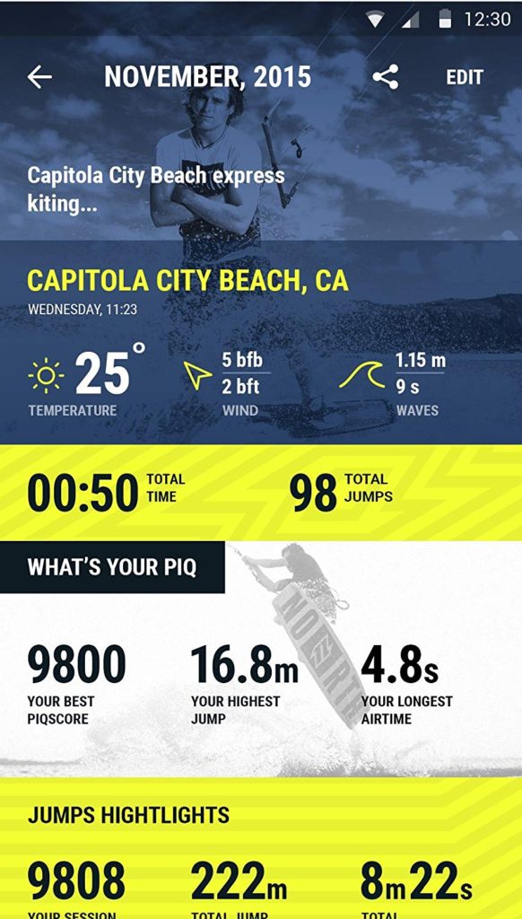 PIQ North Kiteboarding Wearable Kiteboard Sport Tracker - Instant Jump Height Readout & Ride Analysis 16