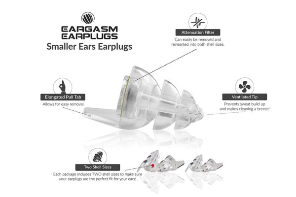 Eargasm Smaller Ears Earplugs for Concerts Musicians Motorcycles Noise Sensitivity Disorders and More! Two Different Sizes Included to Accommodate Sma 5