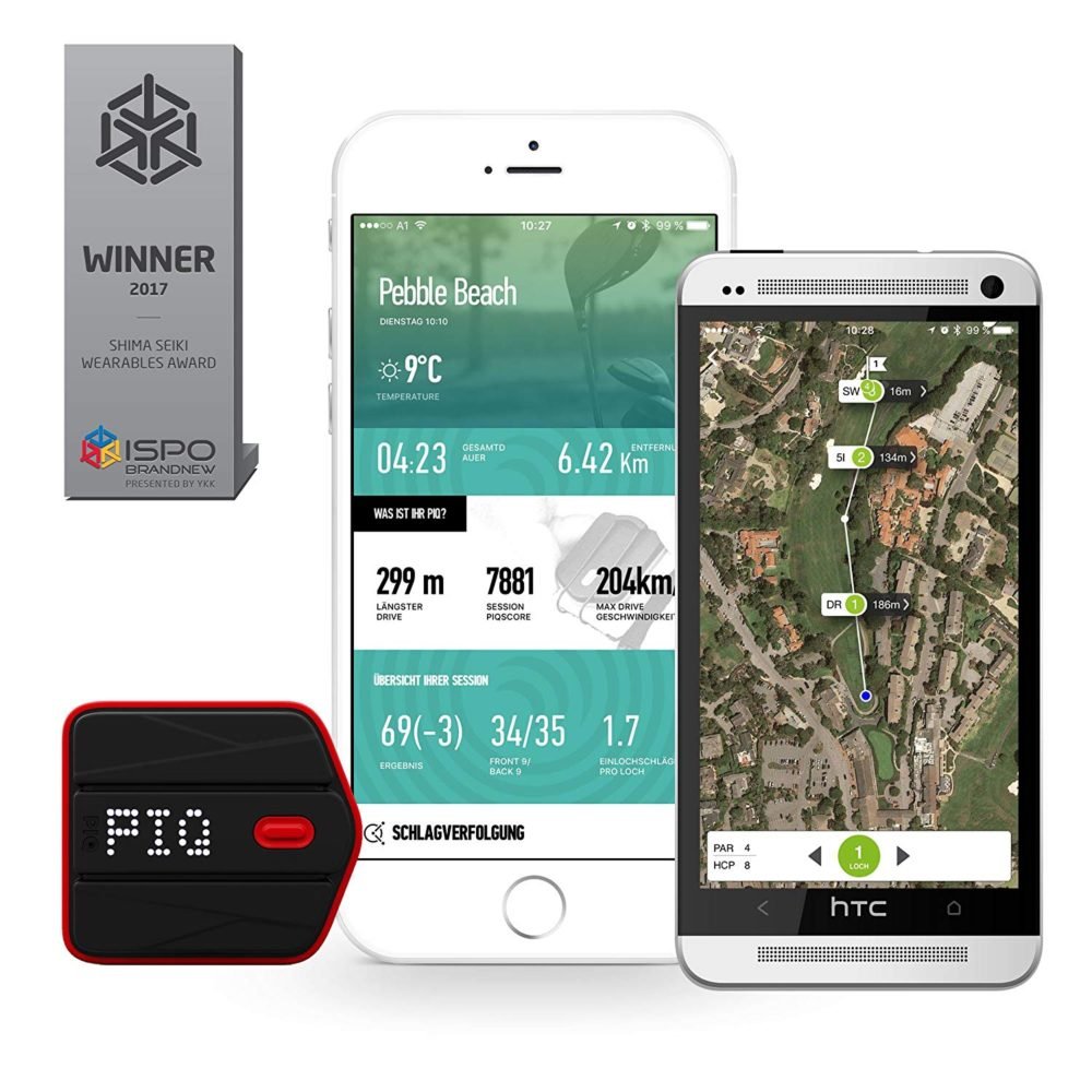 Mobitee & PIQ Wearable Golf Sport Tracker Golf Course GPS Rangefinder