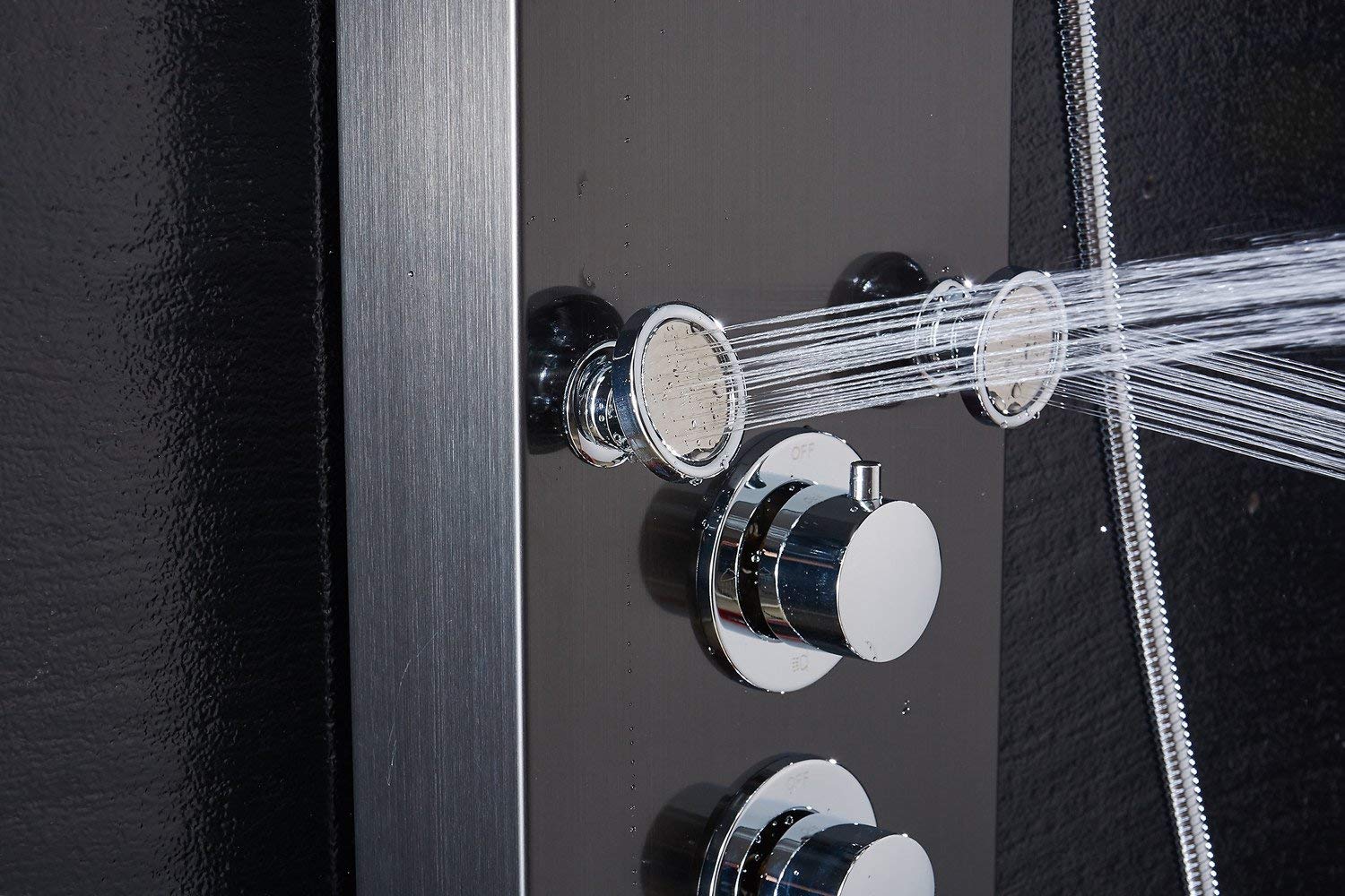 ELLO&ALLO Stainless Steel Rainfall Waterfall Shower Panel Tower Rain Massage System with Jets,Hydroelectricity Temperature Display Hand Shower and 12 ELLO&ALLO Stainless Steel Rainfall Waterfall Shower Panel Tower Rain Massage System with Jets,Hydroelectricity Temperature Display Hand Shower and - Image 12