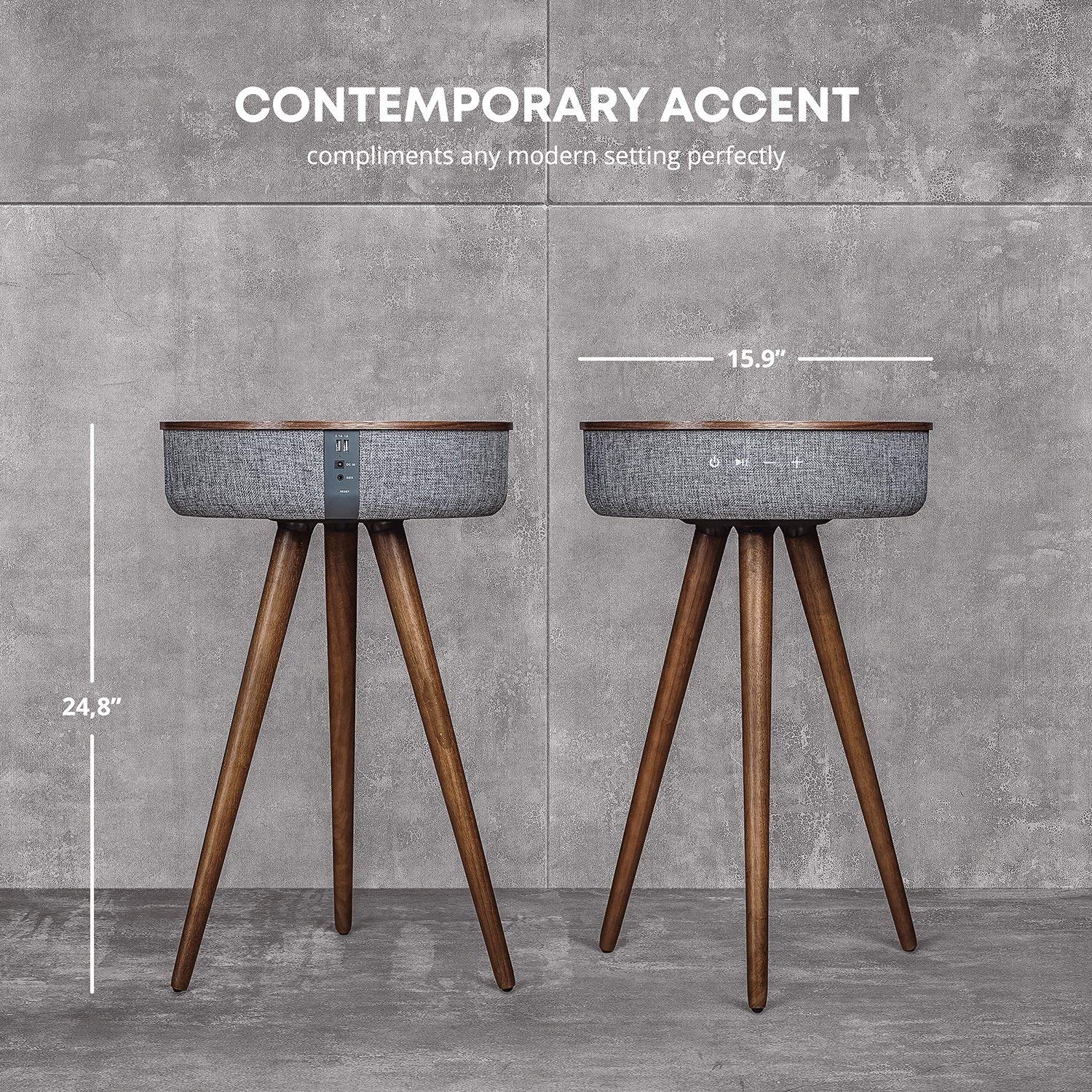 Sierra Modern Home Studio Smart Table with Built in 360° Bluetooth Speaker and Wireless Qi Charger 6 Sierra Modern Home Studio Smart Table with Built in 360° Bluetooth Speaker and Wireless Qi Charger - Image 6