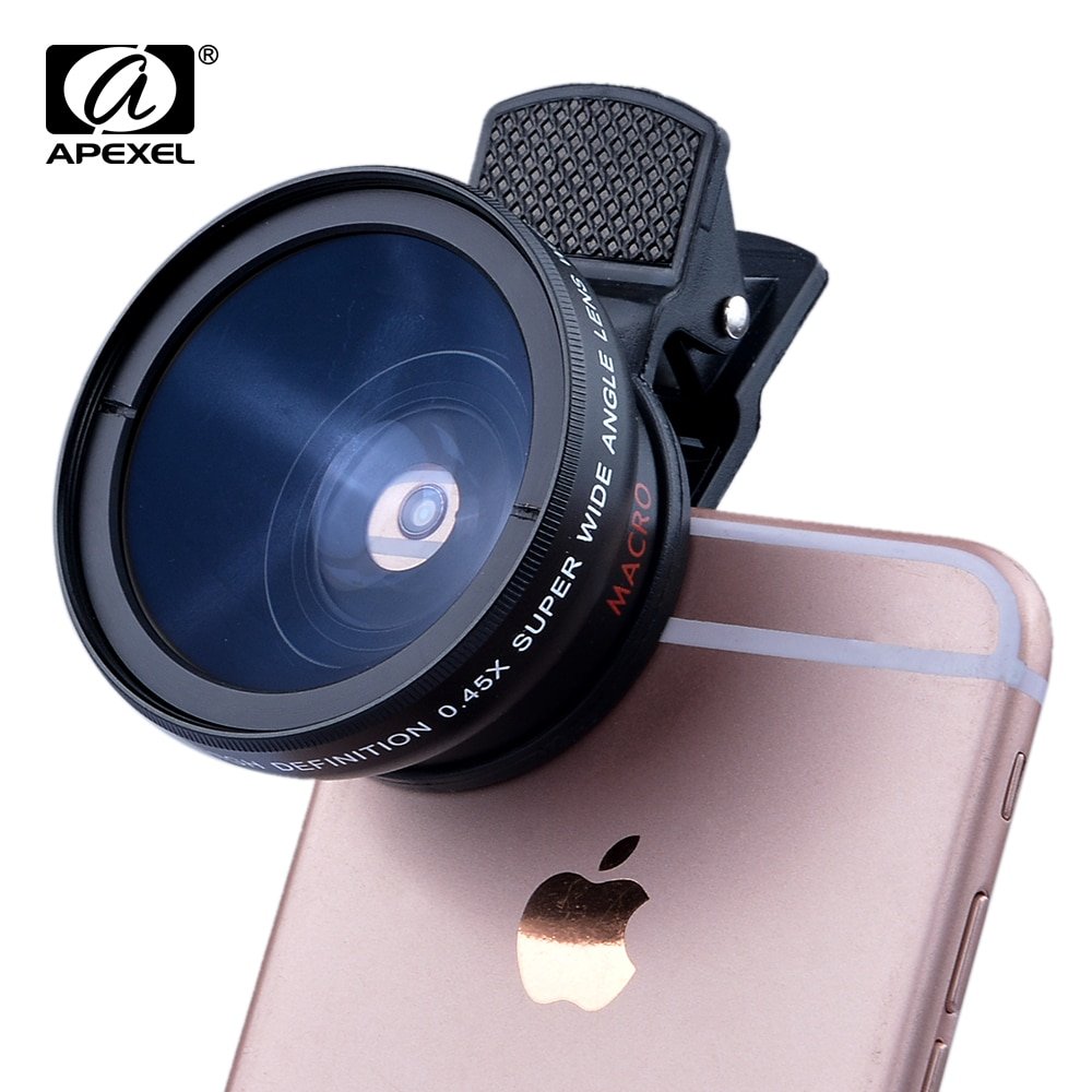 New HD 37MM 0.45x Super Wide Angle Lens with 12.5x Super Macro Lens for iPhone 6 Plus 5S 4S Samsung S6 S5 Note 4 Camera lens Kit 2
