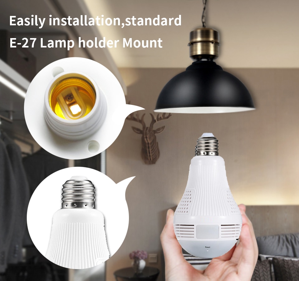 360 Degree Panorama Video Camera Wifi IP Light Bulb Surveillance Cam Recorder 4 360 Degree Panorama Video Camera Wifi IP Light Bulb Surveillance Cam Recorder - Image 4