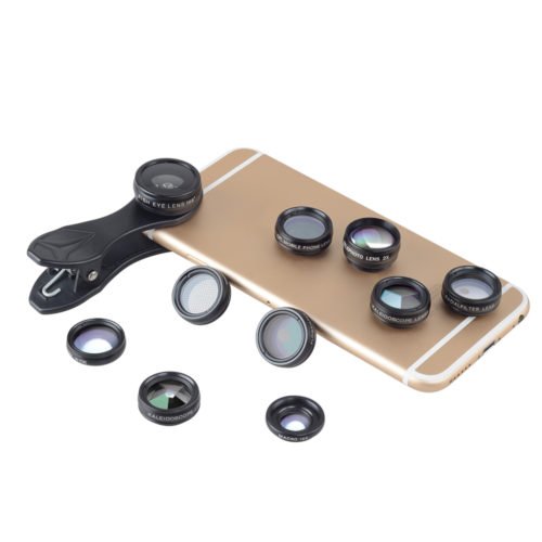 APEXEL 10 in 1 Phone camera Lens Kit Fisheye Wide Angle macro Lens CPL Filter Kaleidoscope and 2X telescope Lens for smartphone 2