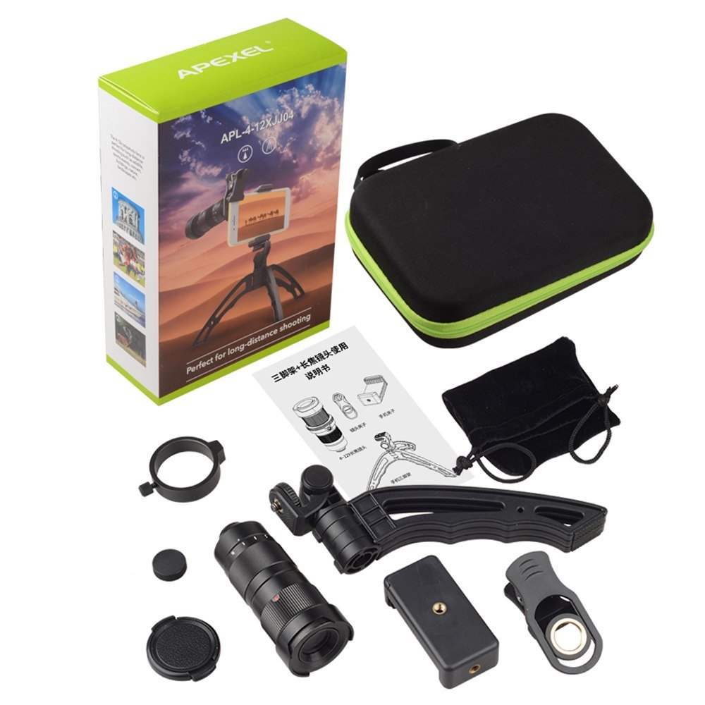 Apexel Mobile Phone Camera lens Optical 4-12X Zoom Telephoto Telescope Lens+Mini selfie Tripod for all smartphones 6 Apexel Mobile Phone Camera lens Optical 4-12X Zoom Telephoto Telescope Lens+Mini selfie Tripod for all smartphones - Image 6