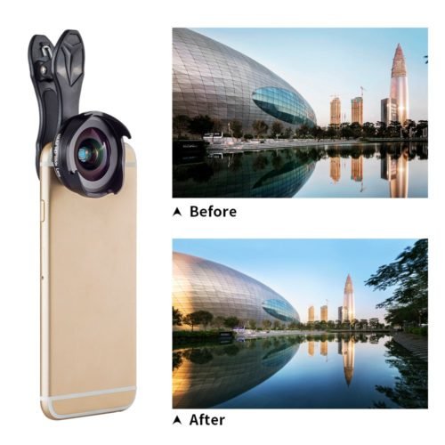APEXEL 6 in 1 phone camera lens kit professional wide/macro lens with grad filter CPL ND filter 2