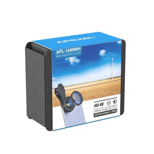 APEXEL 4K HD wide angle lens circular polarising Filter mobile phone Camera Lenses kit 6