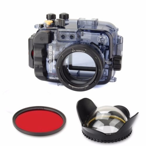 SeaFrogs 60m/195ft Waterproof Underwater Camera Housing Case for Sony 1