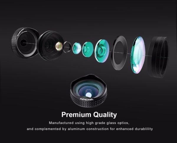 Apexel Optic Pro Portrait lens 18MM HD Wide Angle Camera Lens kit 5
