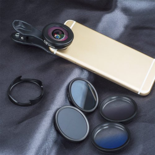 APEXEL phone camera lens kit HD professional wide angle/macro lens with grad filter CPL ND filter for android ios smartphone 6