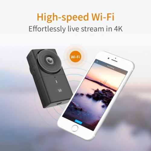YI 360 VR Camera Dual-Lens 5.7K HI Resolution Panoramic Camera with Electronic Image Stabilisation, 4K in-Camera Stitching 4