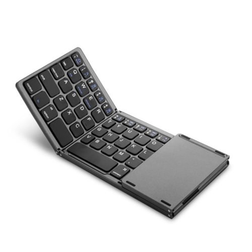 Portable Twice Folding Bluetooth Keyboard BT Wireless Touchpad for IOS/Android/Windows iPad Tablet 2
