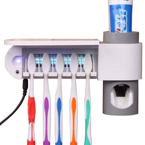 Antibacterial UV Light Ultraviolet Toothbrush Automatic Toothpaste Dispenser Steriliser Toothbrush Holder Cleaner 3