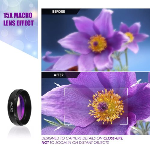APEXEL Professional HD Camera Lens Kit 0.45X Wide Angle 12.5X Macro Lens Mobile Phone Lens 4