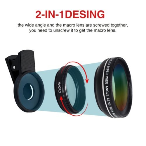 New HD 37MM 0.45x Super Wide Angle Lens with 12.5x Super Macro Lens for iPhone 6 Plus 5S 4S Samsung S6 S5 Note 4 Camera lens Kit 3