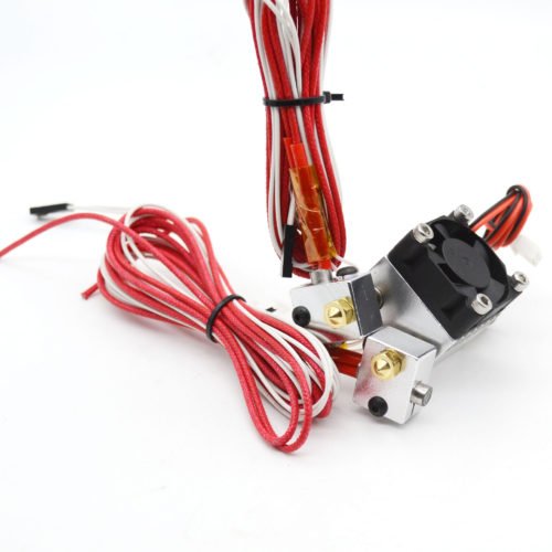 1.75mm/3.0mm Fialment 0.4mm Nozzle Upgraded Dual Head Extruder Kit for 3D Printer 3