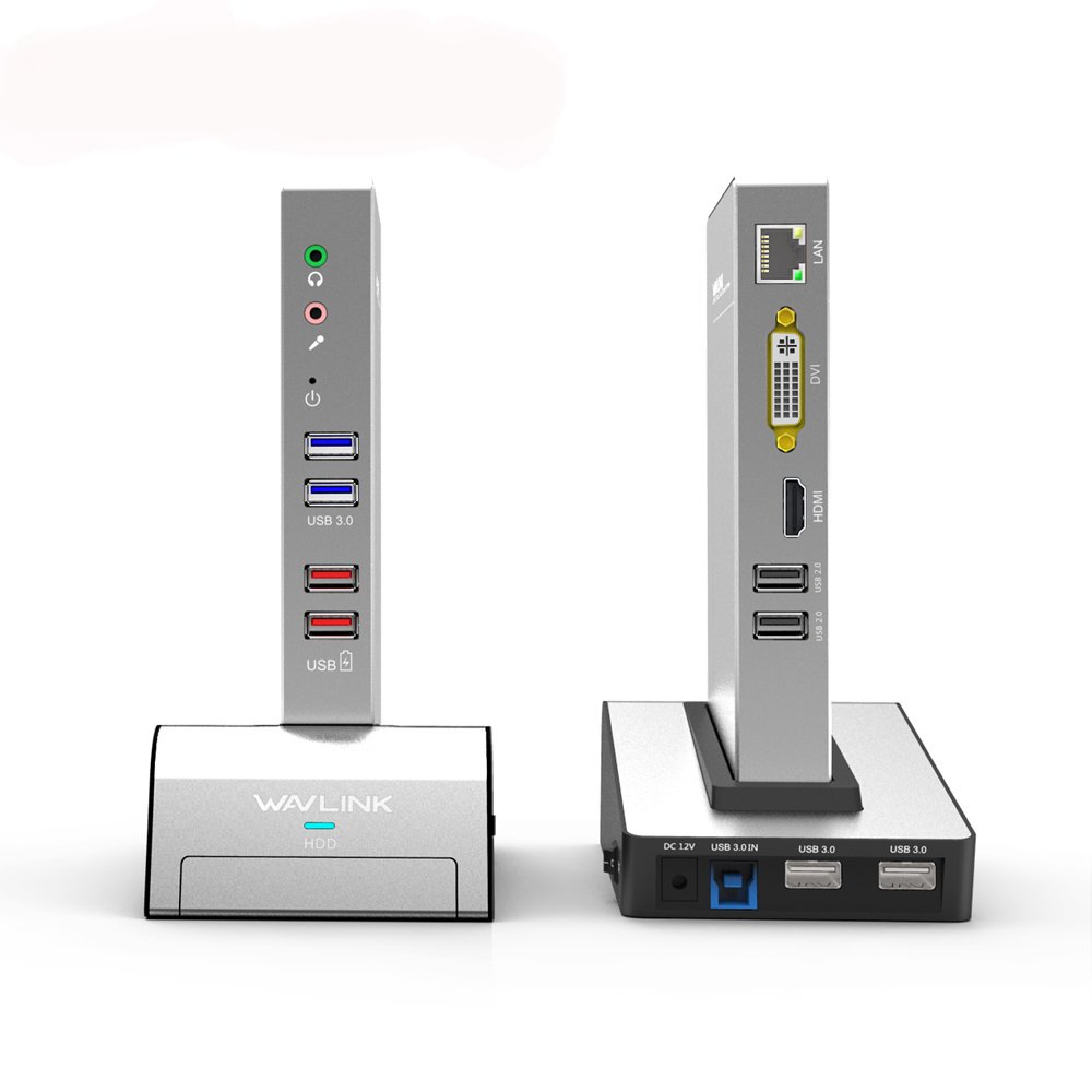 Wavlink USB3.0 Universal Aluminum Coupling Docking Station HDD SSD Box Base Dual Video Monitor HDMI 2 Wavlink USB3.0 Universal Aluminum Coupling Docking Station HDD SSD Box Base Dual Video Monitor HDMI - Image 2