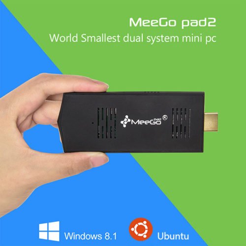 Pre-installed Licensed Windows 10 Meegopad T02 Mini PC Quad Core Z3735F 1.33GHz 2GB RAM 32GB ROM HDMI 2
