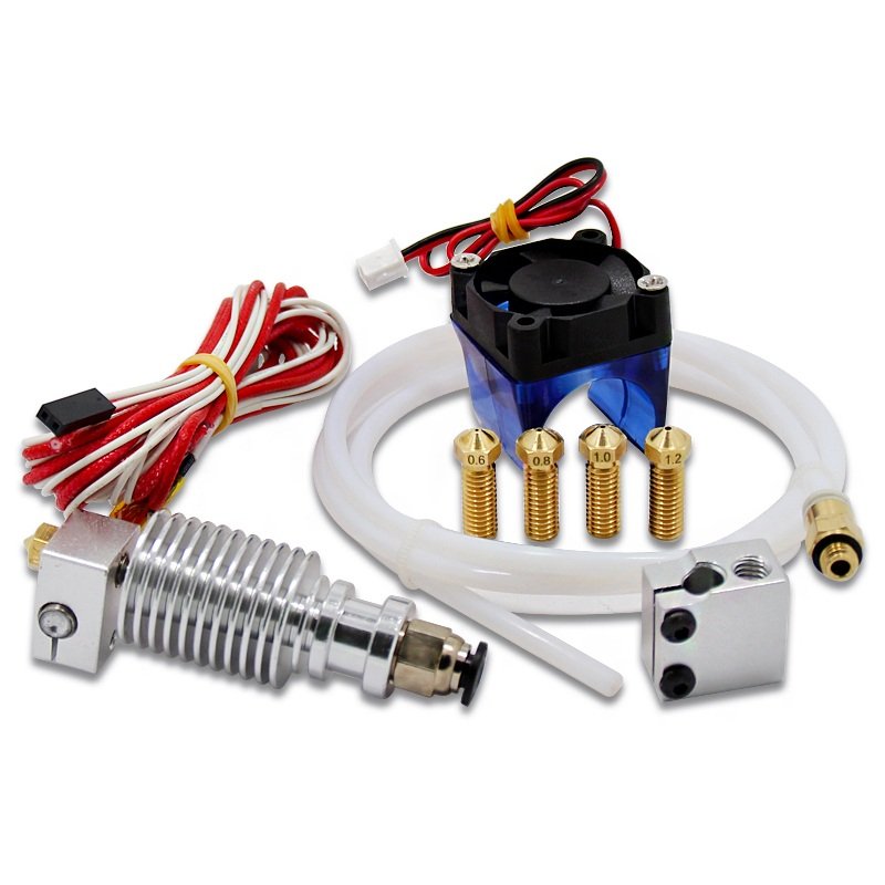 V6 J-head Extruder 1.75mm Volcano Block Long Distance Nozzle Kits With Cooling Fan For 3D Printer 2