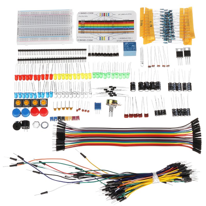 Electronic Components Base Starter Kits With Breadboard Resistor Capacitor LED Jumper Cable For Arduino With Plastic Box Package 2