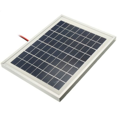 12V 5W 25.5 x 19 x 1.5CM PolyCrystalline Cells Solar Panel With Alligator Clip Wire 3