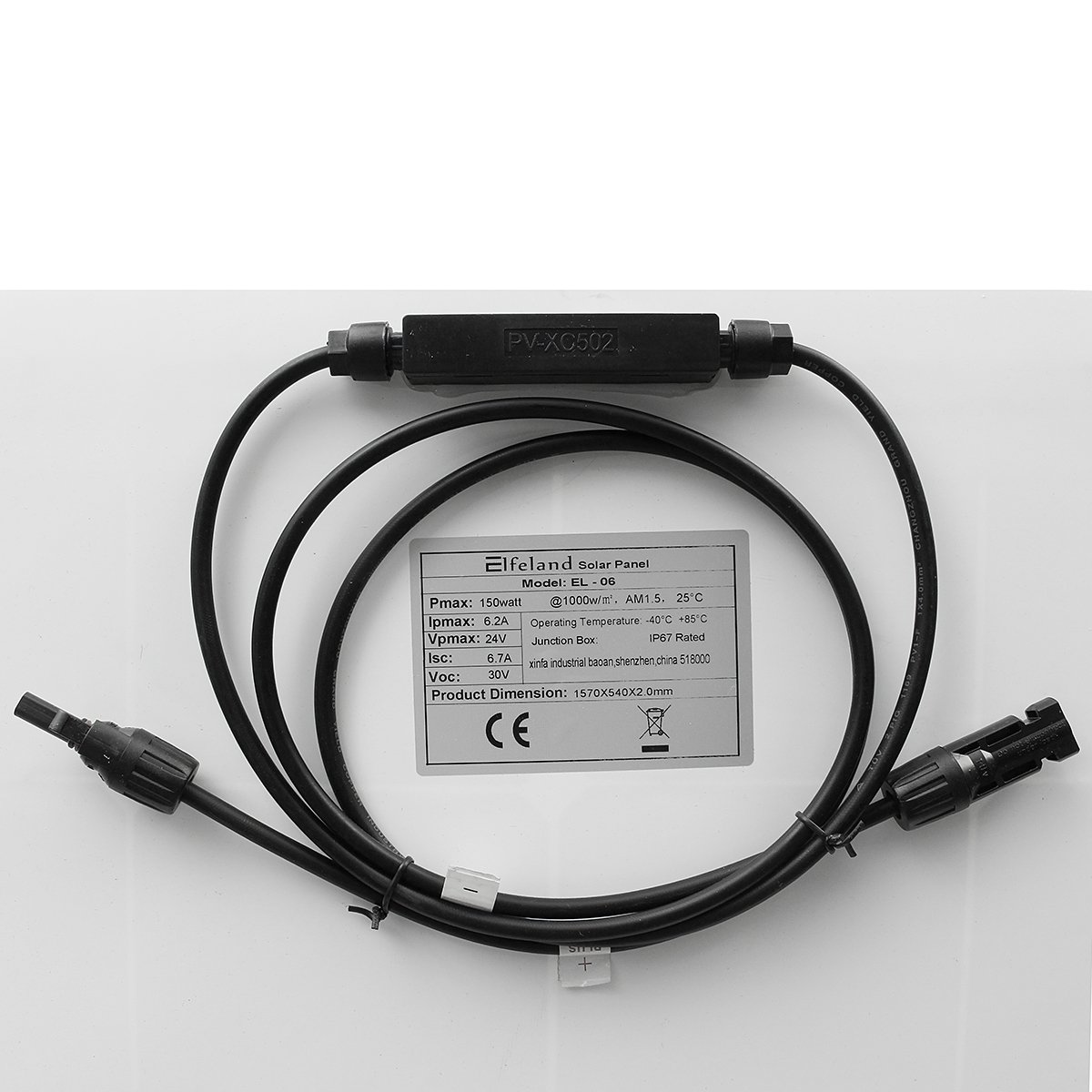 Elfeland® EL-06 150W 24V Semi Flexible Solar Panel + 1.5m Cable For Home RV Boat 6 Elfeland® EL-06 150W 24V Semi Flexible Solar Panel + 1.5m Cable For Home RV Boat - Image 6
