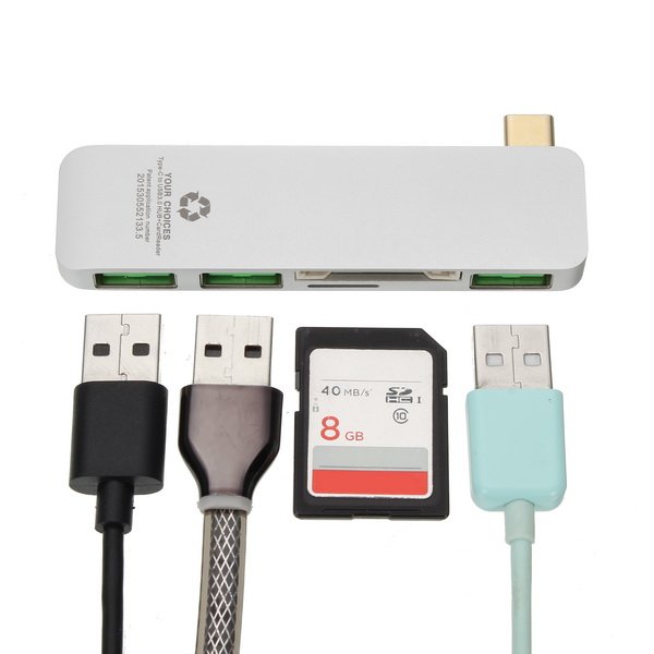 Type-C To USB3.0 3 USB Ports Hub With SD TF Card Reader Function For Macbook Chromebook Notebook 2