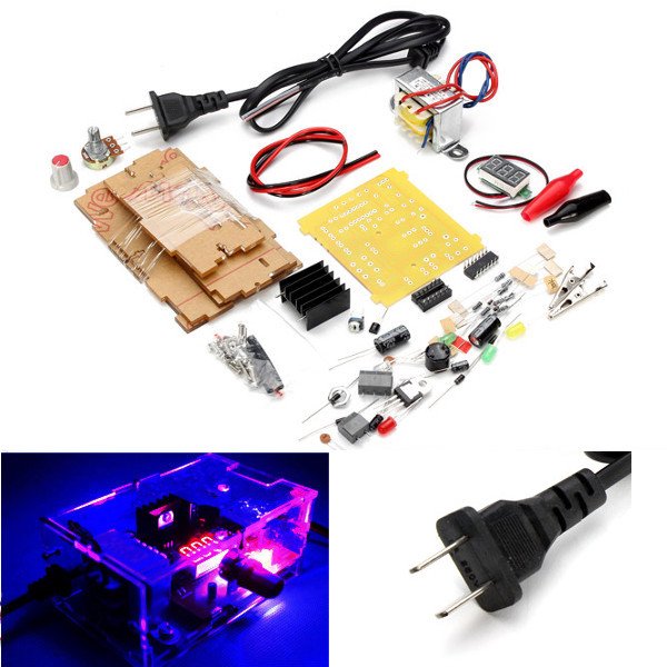 Geekcreit® US Plug 110V DIY LM317 Adjustable Voltage Power Supply Module Kit 2