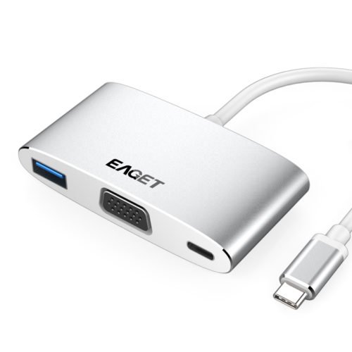 EAGET CH12 Multi-function Type-C to USB 3.0 VGA and Type-C Charging Hub USB Docking Station 1