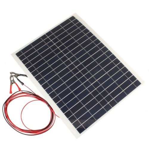 12V 20W 45CM x 35CM PolyCrystalline Solar Panel With Alligator Clip Wire 3